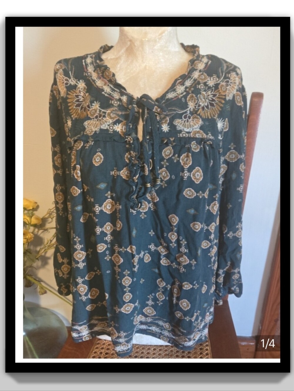 Knox Rose Tie-Neck Top Size Xxl
